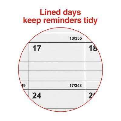 2025 Staples 12" x 27" Wall Calendar, Red/White (ST53920-25)