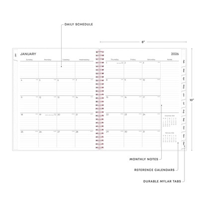 2026 Blue Sky Joselyn 8" x 10" Calendar Year Monthly Planner, Plastic Cover, Multicolored (110395-26)