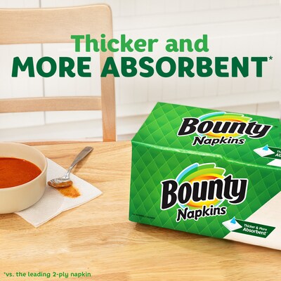 Bounty Quilted Napkin, 1-ply, White, 200 Napkins/Pack (34885.)