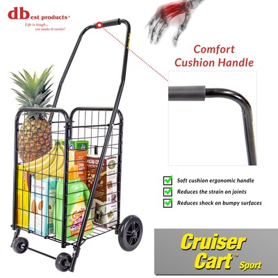 Dbest Cruiser Cart Sport Foldable Rolling Shopping Cart, Black (01-935)