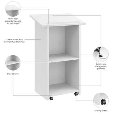Bush Business Furniture Envision 48"H Stand Up Lectern, White (NVD129WH)