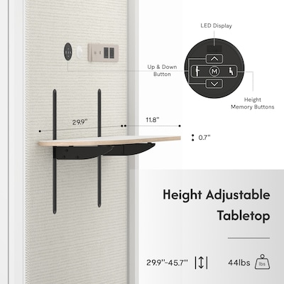 FlexiSpot NeoPod Modular Series 1-Person Privacy Booth with Switchable Privacy Glass, White (P1F3W-Pro)