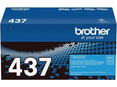 Brother 437 Cyan Ultra High Yield Toner Cartridge, Prints Up to 8,000 Pages (TN437C)
