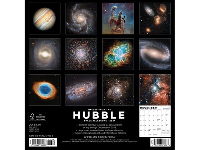 2024 Willow Creek Hubble Space Telescope 12" x 12" Monthly Wall Calendar (34033X)