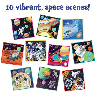 Ready 2 Learn Magic Scratch Paper, Space, 8.25 x 8.25, Multicolored, 10 Boards/Set (CE-10154)
