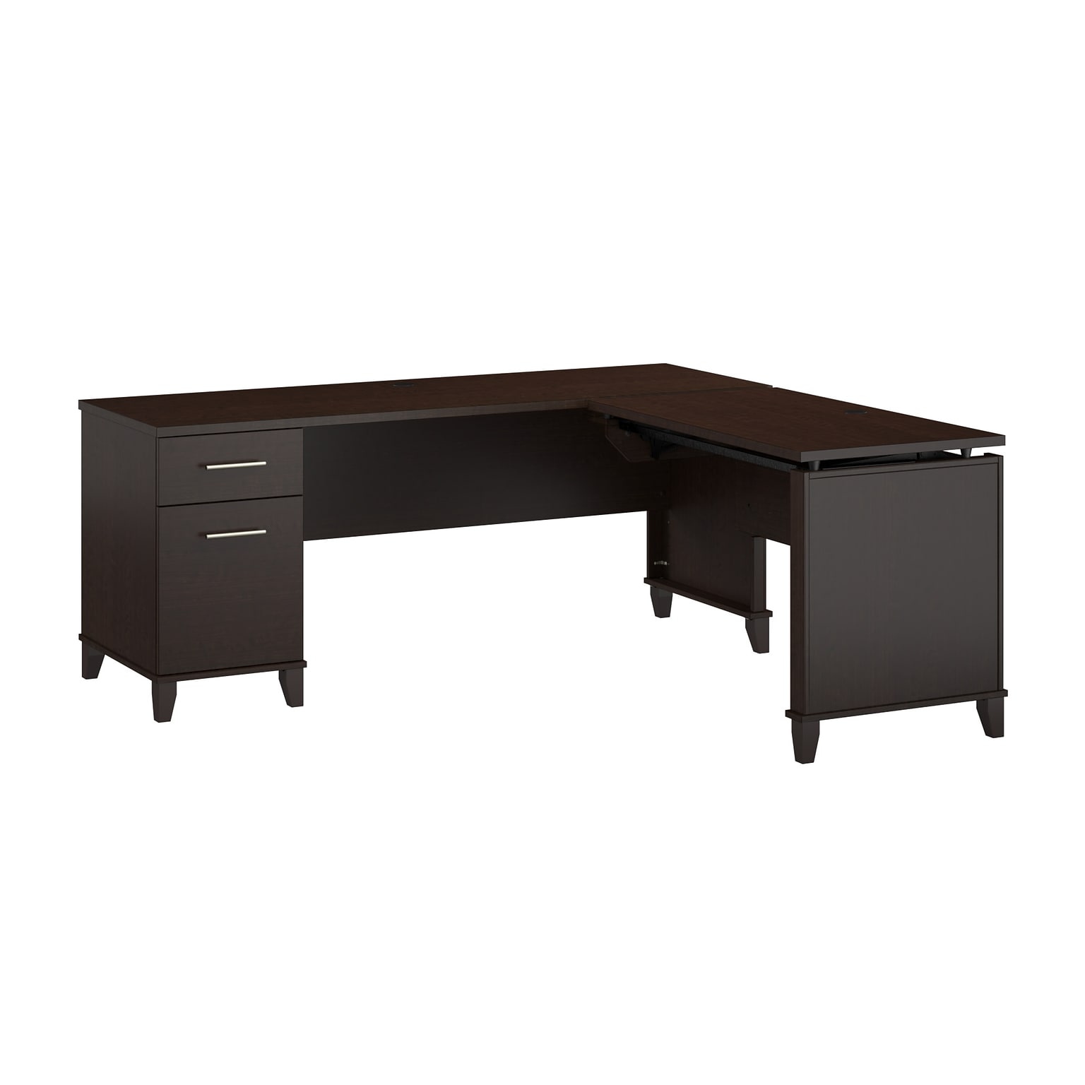 Bush Furniture Somerset 72W 3 Position Sit to Stand L Shaped Desk, Mocha Cherry (SET014MR)