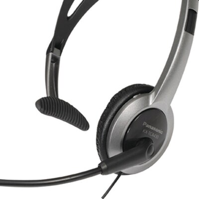Panasonic Comfort-Fit On-Ear Foldable Headset, 10/Pack, Silver & Black (KX-TCA430)