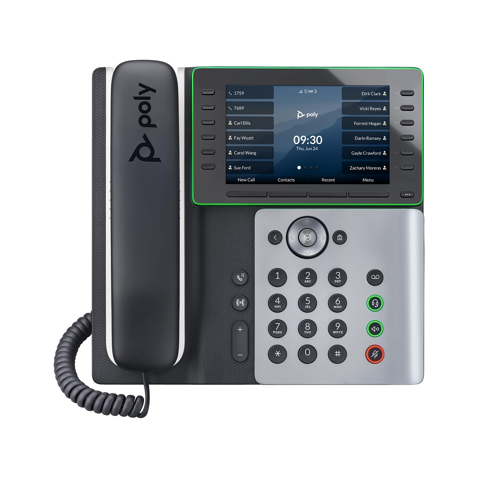 Poly Edge E550 34-Line VOIP Phone, White/Black (89B57AA)