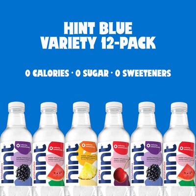 Hint Starter Pack Flavored Water, 16 oz., 12 Bottles/Carton (00149)