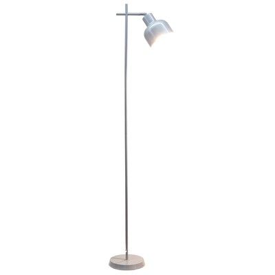 Simple Designs Sleek Essentials 54.72 Metal Floor Lamp with Round Shade, Gray (LF1051-GRY)