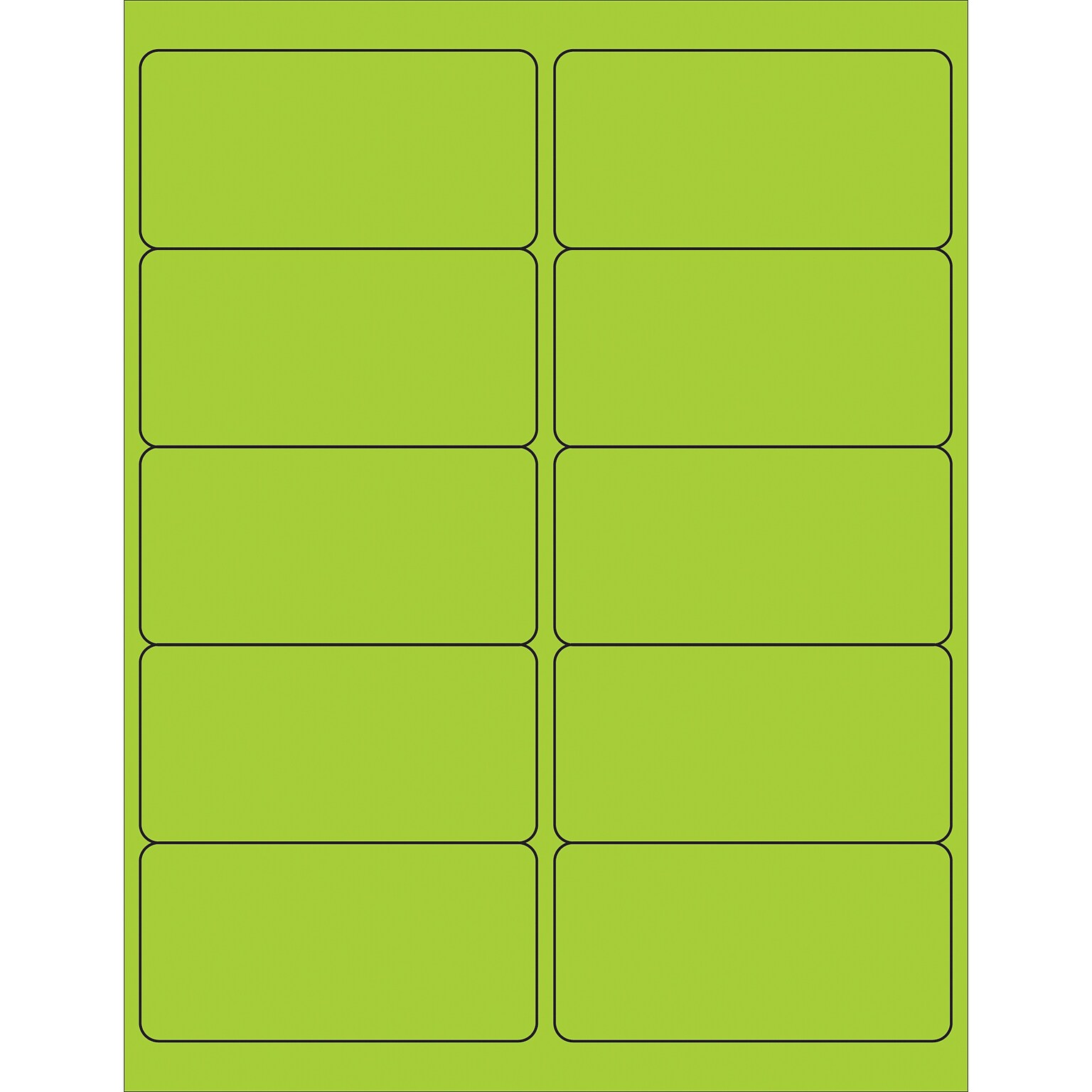 Tape Logic Laser/Inkjet Address Labels, 4 x 2, Fluorescent Green, 1000/Carton (LL178GN)