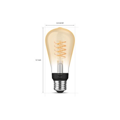 Philips Hue 60W Equivalent ST19 LED Smart Bulb, White  (571125)