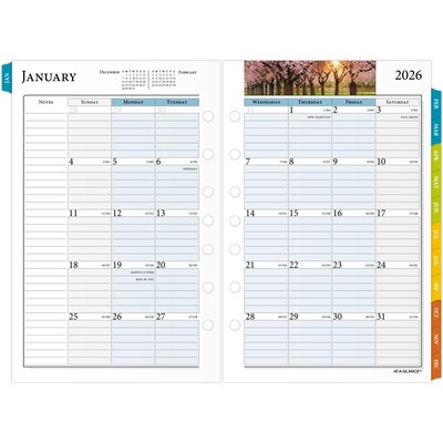 2026 AT-A-GLANCE Zenscapes 8.5" x 5.5" Weekly & Monthly Refill Pages, Multicolor (281-285Y-26)