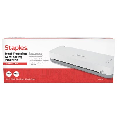 Staples® Thermal & Cold Laminator, 13" Width, White/Gray (OL312S)