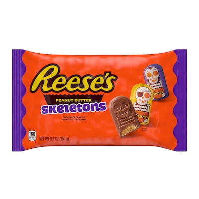 Reeses Chocolate Peanut Butter Skeletons Candy Bag, 9.1 oz. (HEC48305)