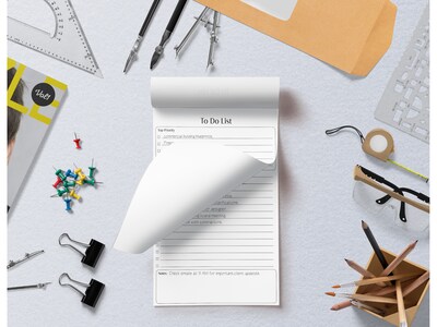 Better Office To-Do List Notepad, 5.5" x 8.5", Ruled, White, 50 Sheets/Pad, 2 Pads/Pack (25834-2PK)