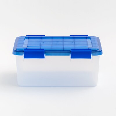 Iris 19 Quart Element Resistant Ultimate Clear Latching Plastic Storage Bin, Clear, 5/Pack (500137)