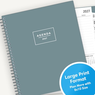 2027 Blue Sky 8" x 10" Monthly Planner, Sea Glass (164013)