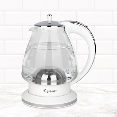 Capresso H20 6-Cup Glass Kettle, White (240.02)
