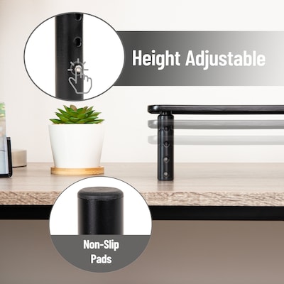 Mind Reader Adjustable Monitor Stand and Ventilated Laptop Riser, Black, 2/Pack (4LEGM2PK-BLK)