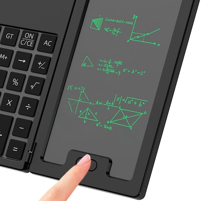 SaharaCase Scientific Calculator with 5-Inch LCD Writing Tablet, 12-Digit Foldable Calculator, Black, (KB77)