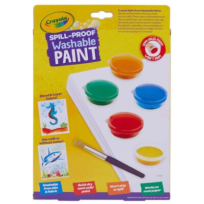 Crayola Spill-Proof Washable Paint Kit, Assorted Colors, 2 Kits/Bundle (BIN541092-2)