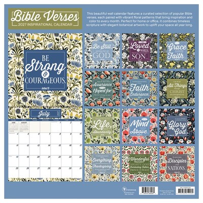 2027 TF Publishing Bible Verses 12" x 12" Monthly Wall Calendar, Multicolored (27-1145)