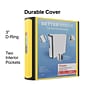 Staples® Better 3" 3 Ring View Binder with D-Rings, Yellow (20245)