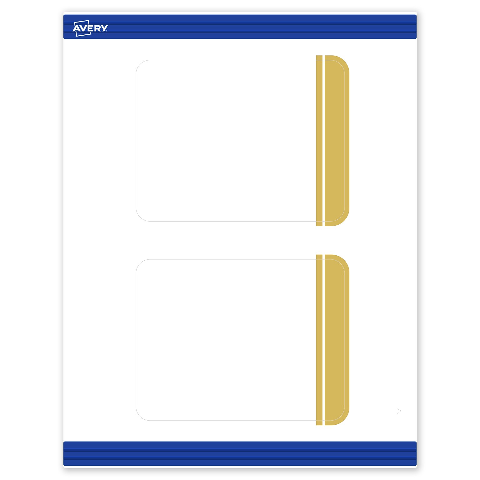 Avery Gold Double-Dipped Edge Matte Blank Card, White, 20/Pack (S00-DKD)