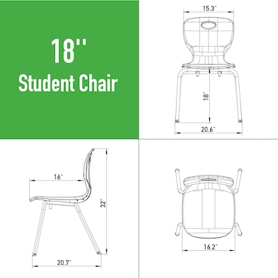 Correll Rectangular Activity Table Set, 72" x 36", Height Adjustable, Frosty White (AP1-A3672DEREC-80-14-37-8-18)