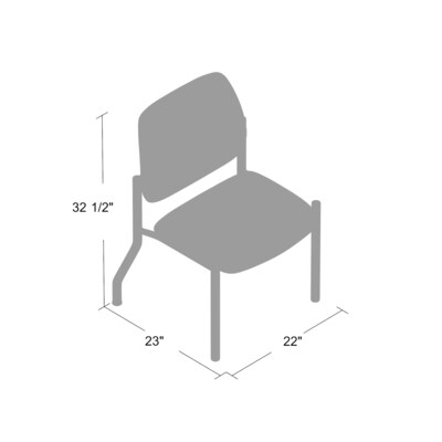 Boss Office Products Bariatric Armless Vinyl Guest and Reception Area Chair, Black (B9595AM-BK)