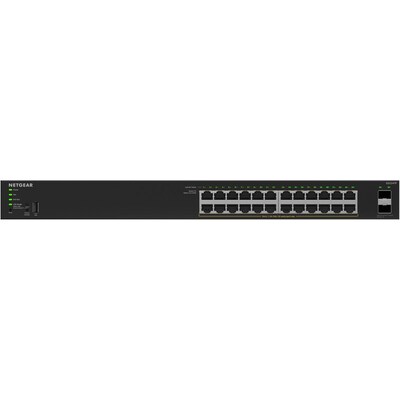 Netgear S350 Series 24-Port Gigabit PoE Smart Switch, 1000Mbps, Black (GS324TP-200NAS)
