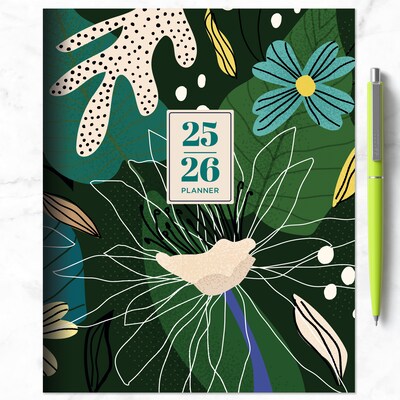 2025-2026 TF Publishing Vivid Jungle 6" x 8" Academic Year Monthly Planner, Paperboard Cover, Multicolored (AY26-4210)