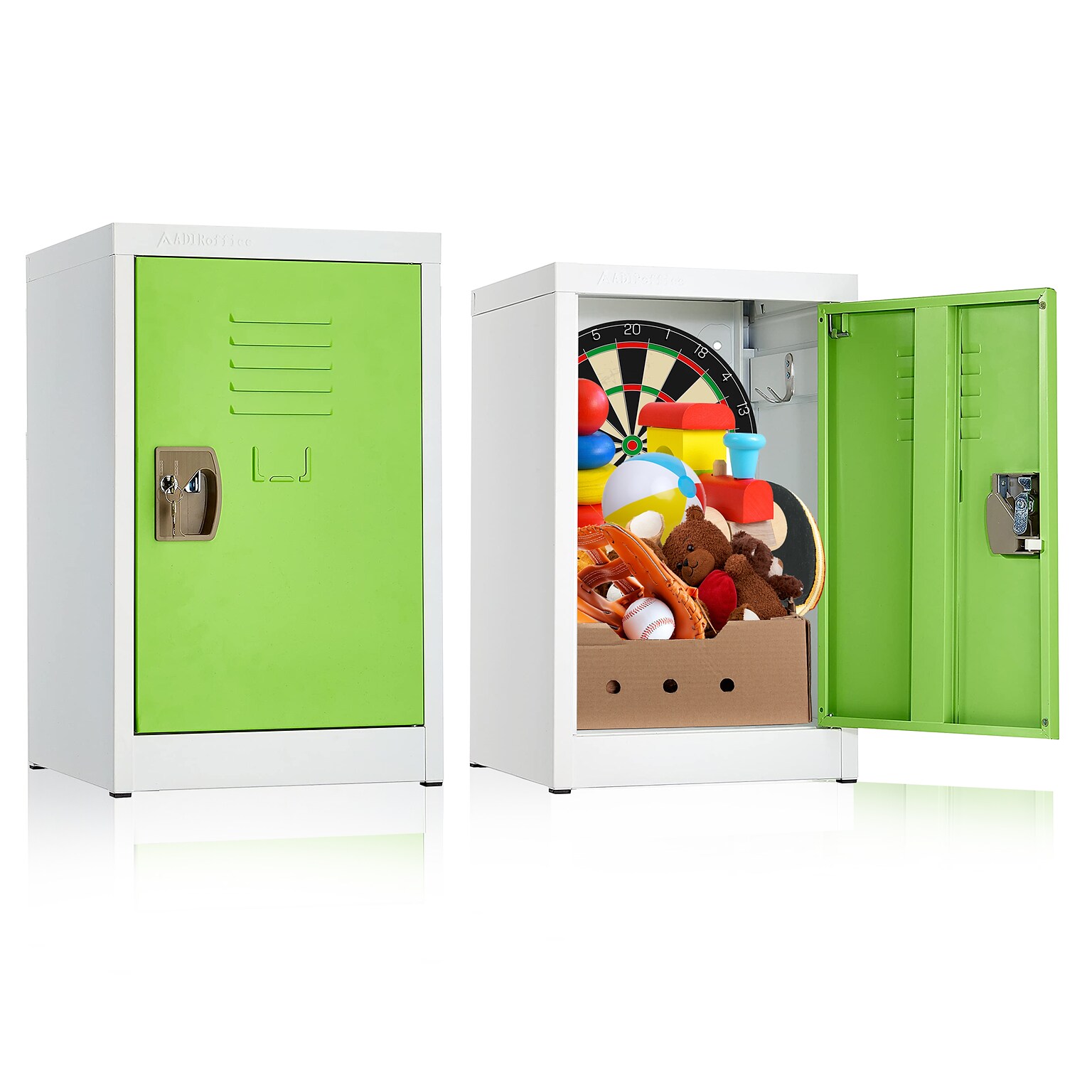 AdirOffice 24H Single Tier Green Storage Locker (ADI629-02-GRN-DL)