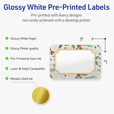Avery Rectangle Multipurpose Labels, 2 x 3, White, 80/Pack (19479370459)