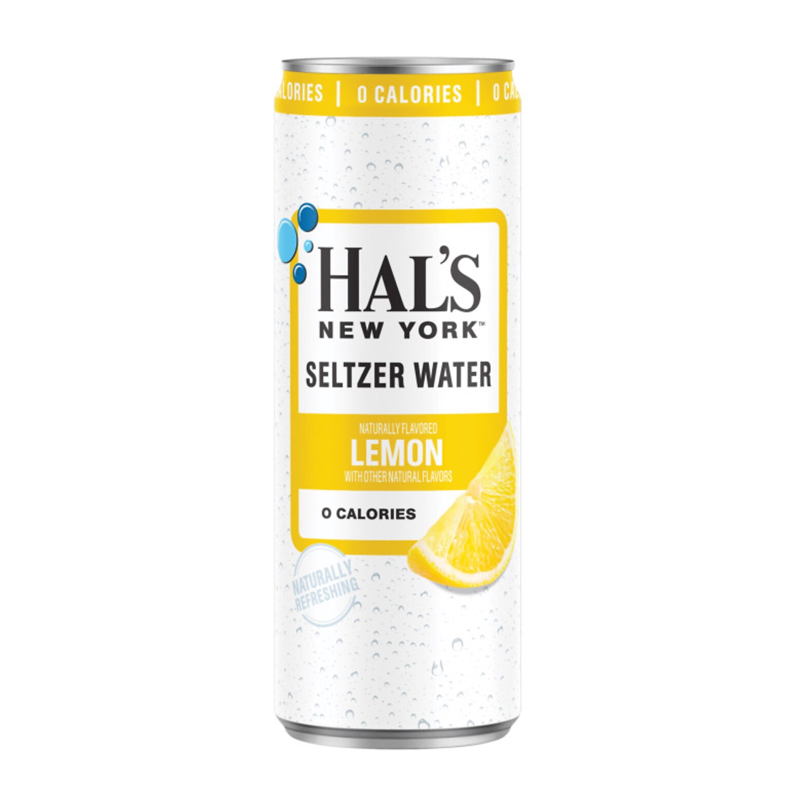 Hals New York Lemon Flavored Sparkling Seltzer Water, 12 oz., 24 Cans/Carton (695503)