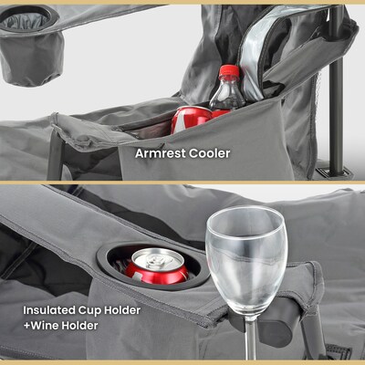 Arrowhead Outdoor Quad 6-Can Armrest Outdoor Chair, Granite Gray (TSRTKKS0316U)