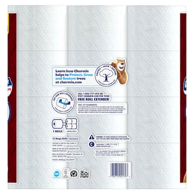 Charmin Ultra Strong Mega Toilet Paper, 2-Ply, White, 242 Sheets/Roll, 12 Rolls/Pack,  (04170/75321)