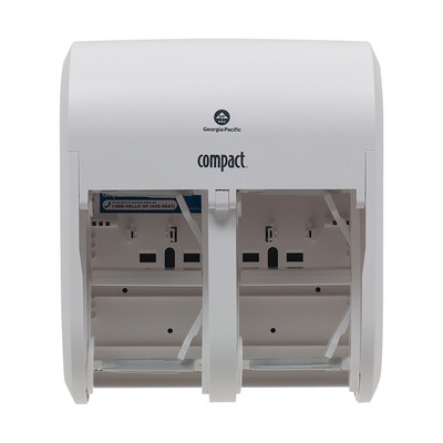 Compact 4-Roll Quad Coreless Toilet Paper Dispenser by GP PRO, White (56747A)
