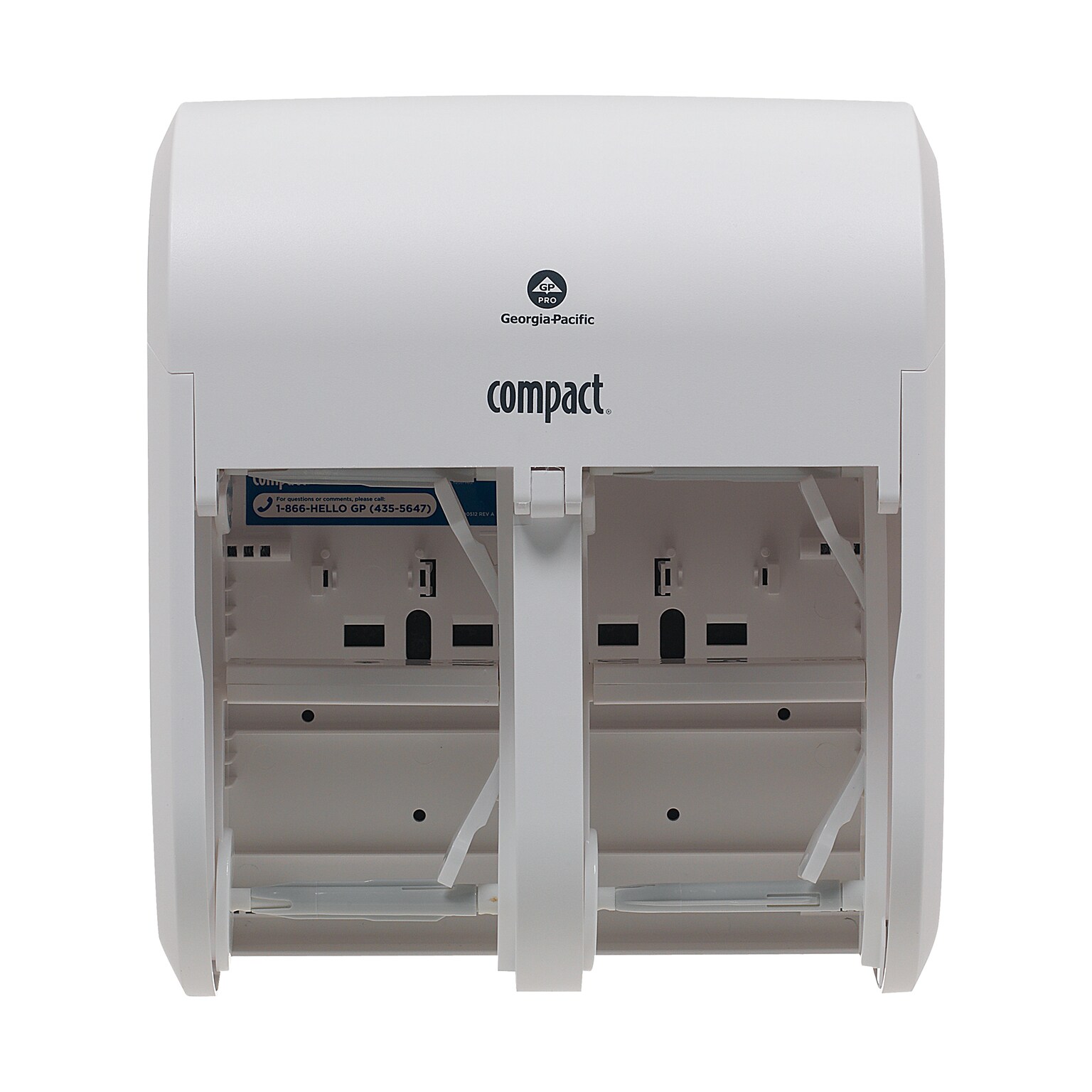 Compact 4-Roll Quad Coreless Toilet Paper Dispenser by GP PRO, White (56747A)