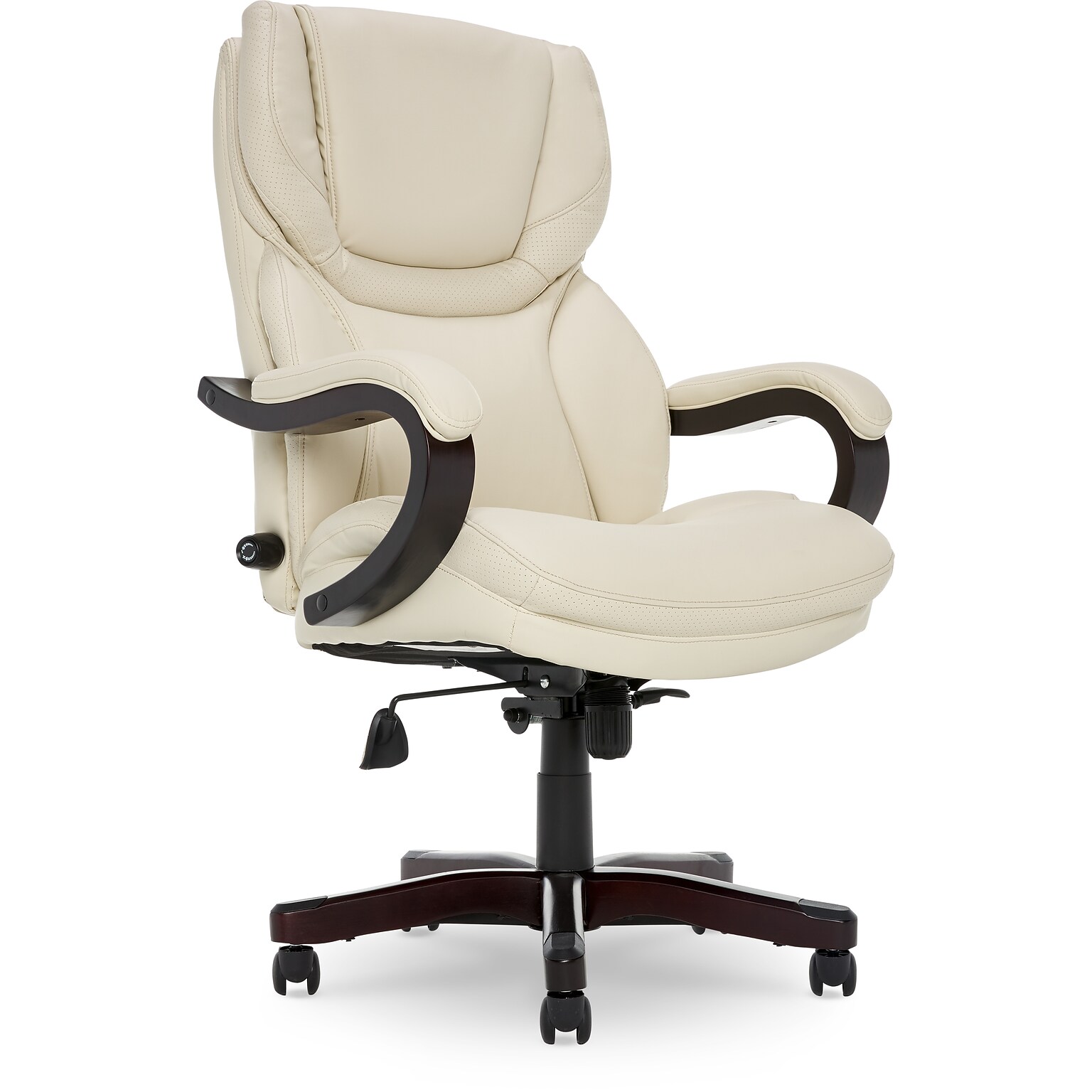 Serta Big and Tall Ergonomic Bonded Leather Swivel Executive Chair, Ivory (43506B)