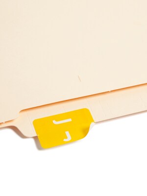 Smead® AlphaZ ACCS Color-Coded Alphabetic Label, J, Yellow, 100 Labels per Pack (67180)