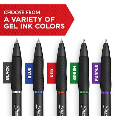 Sharpie S-Gel Retractable Gel Pens, 0.38 mm, Ultra Fine Point, Black Ink, Dozen (2140521)
