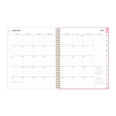 2027 Blue Sky Mimi Pink 8.5" x 11" Calendar Year Weekly & Monthly Planner, Plastic Cover (137264-27)