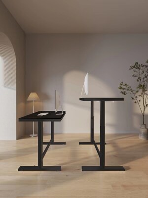 Uncaged Ergonomics Rise Up Glass Electric Standing Desk, 23.7" x 45.3", Black (RUglass-black)