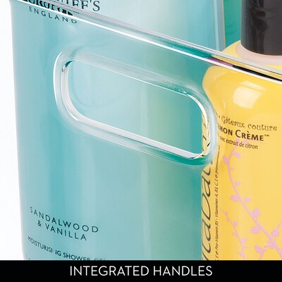 iDESIGN Stackable Plastic Storage Bin with Handles, Clear, 4/Pack (29205M4)