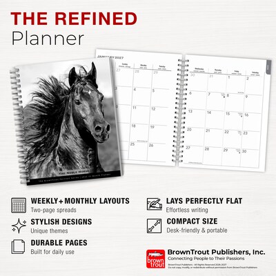 2027 BrownTrout The Noble Horse 6.5" x 7.8" Calendar Year Weekly Standard Planner, Multicolor (9798330709465)