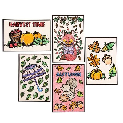 S&S Fall & Halloween Velvet Art Mini Posters, 4 x 6, 100/Pack (PS1469)