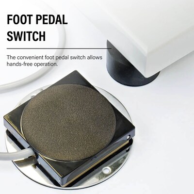 MBM AJ700 Air-Feed Floor Model Paper Jogger , 4” Deep V-Tray, Foot Pedal & Continuous Mode, White (JO0795)