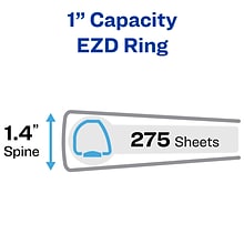 Avery Heavy Duty 1 3-Ring View Binders, One Touch EZD Ring, Black 12/Pack (79699)